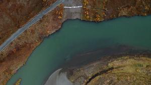 Erosion along the river near Quinhagak, Alaska